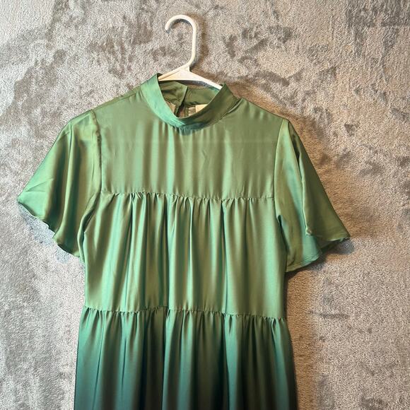 Anthropologie Corey Lynn Calter Gianna Tiered Maxi Dress Green Ombre Size XS New - Picture 2 of 8
